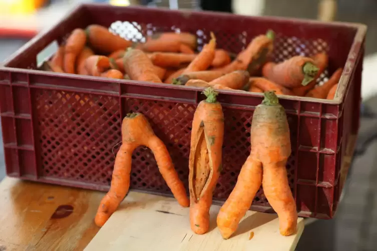 Zum Wegwerfen zu schade: Verwachsenes Gemüse wie diese Karotten ist auch lecker.