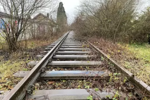Wo sich in Weilerbach noch Schienen der einstigen Bachbahn befinden, soll ein Radweg hin. 