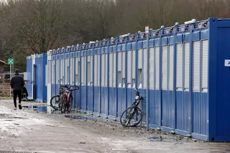 Unterkunft: Container für Flüchtlinge.