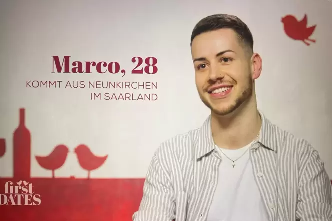 So sieht es im Fernsehen aus, wenn der Kandidat aus Neunkirchen, Marco Schmid, in Interviews auf sein Date zurückblickt.