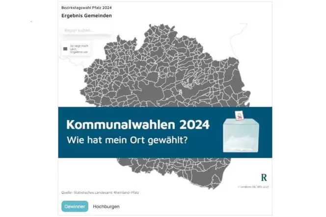 Wahlergebnisse grafisch aufbereitet: Mit Fortschritt der Auszählung färben sich die interaktiven Wahlergebnis-Karten auf rheinpf