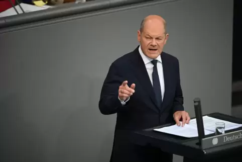 Klare Kante: Olaf Scholz bei der Regierungserklärung im Bundestag. 