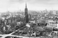Ludwigshafen am Kriegsende 1945: Die Innenstadt war weitgehend zerstört.