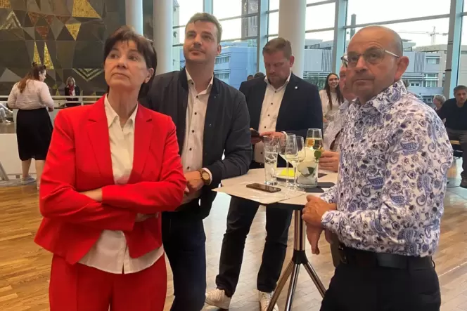 Bedröppelte Gesichter bei der SPD (von links): Anke Simon, David Guthier, Christian Schreider, Dieter Feid.