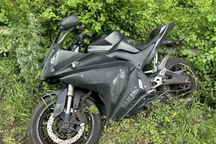 Das Motorrad landete im Gebüsch.