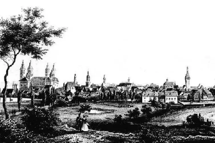 Ansicht von Speyer aus dem Jahr 1855: Nach dem Ende des Pfälzer Aufstands herrschte ein Klima der Überwachung.