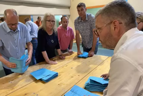 Auszählung der Bürgermeisterstimmen in Weisenheim am Sand. 