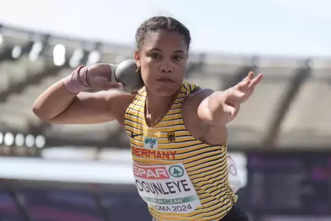 Errang in Rom bei der EM vor gut anderthalb Wochen die erste deutsche Medaille: Kugelstoßerin Yemisi Ogunleye. 