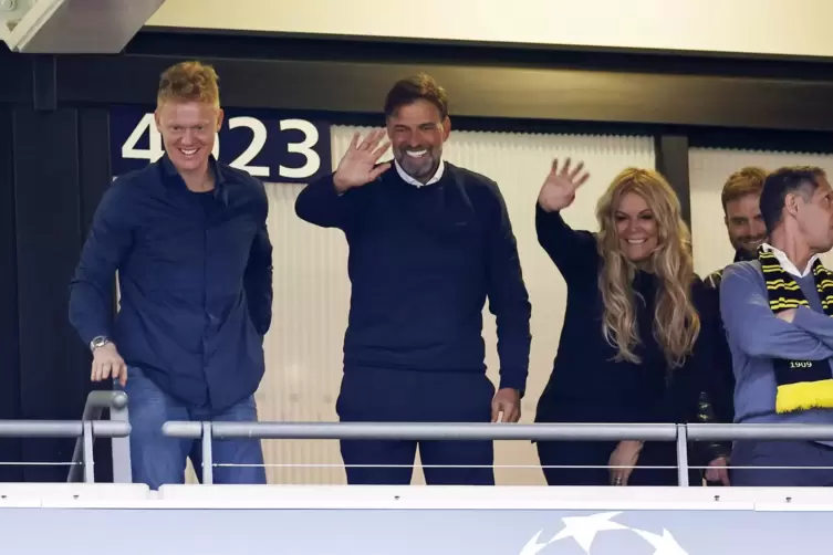 Jürgen Klopp und seine Frau Ulla Sandrock als Ehrengäste beim Champions-League-Finale in London. 