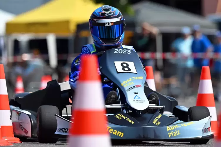 Tim Merz (MC Hassloch) beim Jugend-Kart-Slalom im vergangenen Jahr.