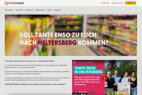 Auf der Seite tanteenso.de hat die Werbung für den Standort Heltersberg bereits bgeonnen. 