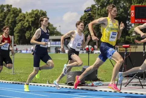 Lokalmatador Ben Friedrich (Zweiter von rechts) über die 800 Meter. 