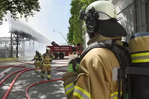 Auch der Turbo-Löscher war bei der Notfallübung im Einsatz. 