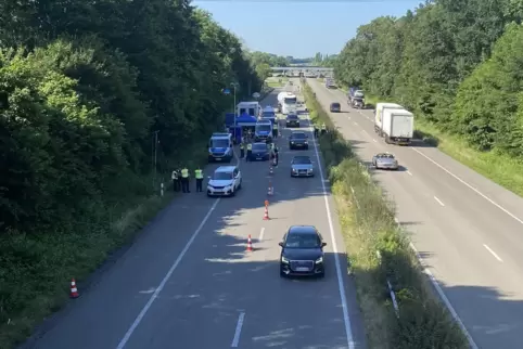 Bis zum 19. Juli wird hier intensiver kontrolliert: der Grenzübergang Bienwald in der Südpfalz.