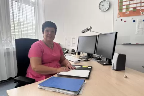 Andrea Meiswinkel in ihrem Büro am Standort Wallhalben. 