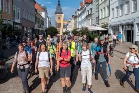 2023: Pilgergruppe vom Annaberg kommt in Speyer an.