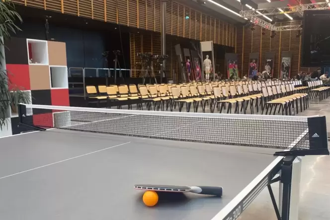 Die Tischtennisplatte im Mediencenter in Herzogenaurach.