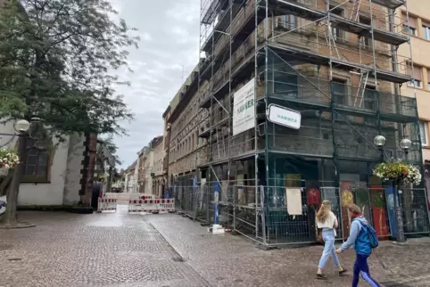 Das als Seibel-Ruine bekannte Gebäude liegt am Landauer Stiftsplatz. 