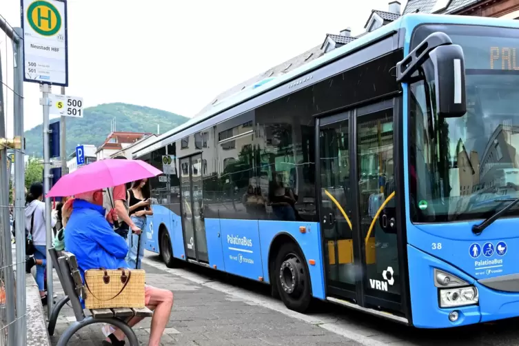 Wer in der Landauer Straße auf den Bus wartet, muss selbst für Sonnen- oder Regenschutz sorgen