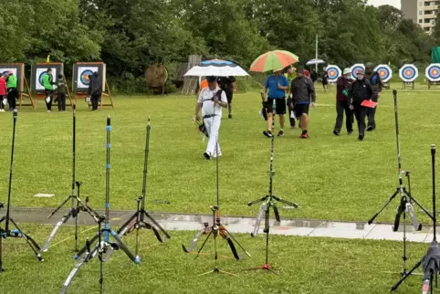 Das Wetter bei der Landesmeisterschaft der Bogenschützen ließ in Mainz zu wünschen übrig.