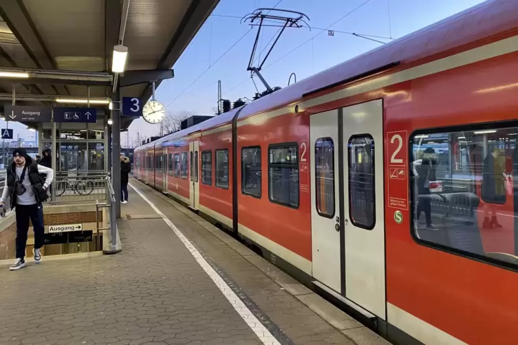 Ein Zug fährt am Homburger Hauptbahnhof ein. Während der Sommerferien fahren dort nicht mehr so viele Züge ab – denn in Homburg 