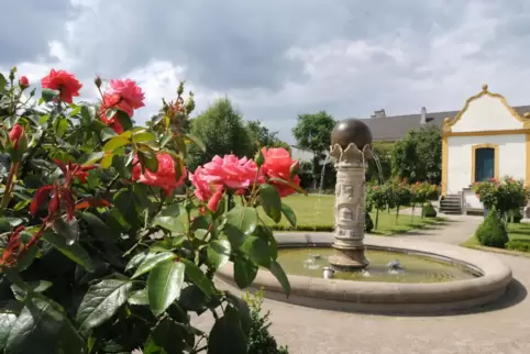 Besonders schön, wenn die Rosen blühen: der Barockgarten in Freinsheim. 