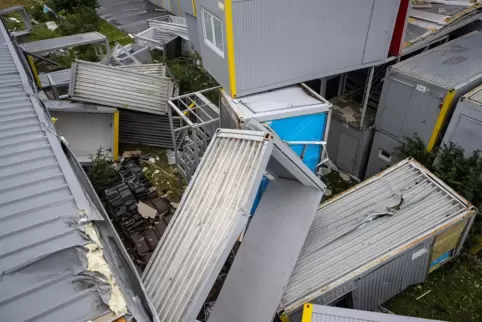 Schäden nach schwerem Sturm im münsterländischen Telgte