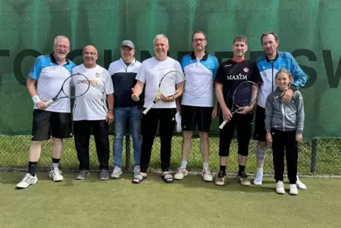 Das Meisterteam der Herren 30 des TC Gundersweiler: Dirk Kolter, Kai Schilling, Mario Leppla, Axel Leppla, Jens Grimm, Jörg Enge