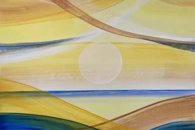 »Sonnenland« ist der Titel dieses Gemäldes von Eckhard Meier-Wölfle in der Dahner Kreisgalerie.