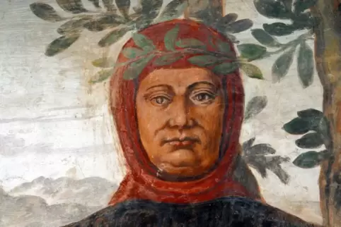 Bild Francesco Petrarcas aus der Villa in Arqua nahe Padua, wo er seine letzten Lebensjahre verbrachte. 