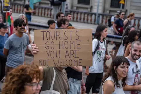 Demonstration gegen Massentourismus in Barcelona