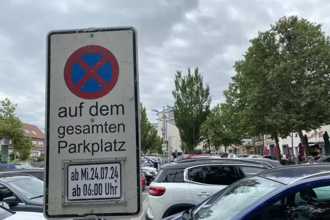 Ab Mittwoch fürs Weinfest gesperrt: Luitpoldplatz in Grünstadt.