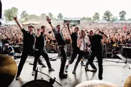 Seit 1990 auf den Bühnen unterwegs: Fiddler’s Green, hier beim Wacken Festival 2014. 