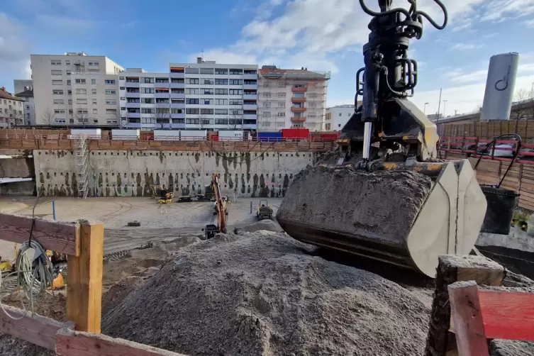 Blick auf die Baustelle. 