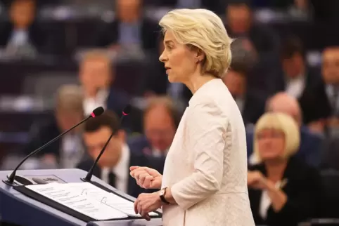 EU-Kommissionspräsidentin Ursula von der Leyen suchte bei ihrer Rede vor dem EU-Parlament am 18. Juli breite Unterstützung. Eine