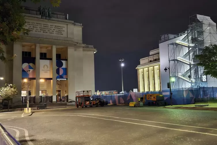 Der abgesperrte Trocadéro-Platz.