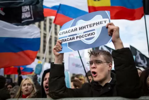 Demonstration für freies Internet in Moskau