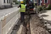 Glasfaserarbeiten am Donnerstag in Lautenbach (Landkreis Neunkirchen), direkt an der Grenze zum Kreis Kusel.