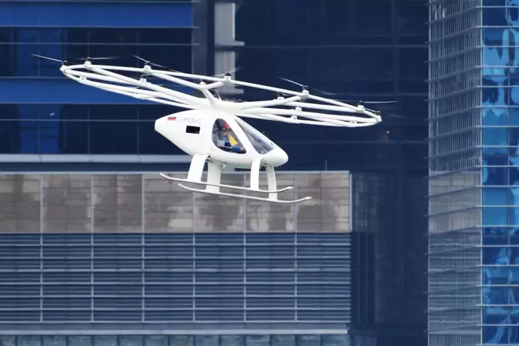 Ein Volocopter aus Bruchsal beim Testen in Singapur.