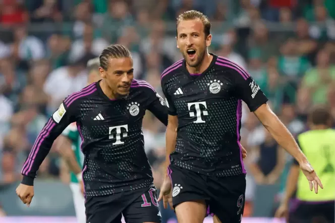 Leroy Sane und Harry Kane vom FC Bayern