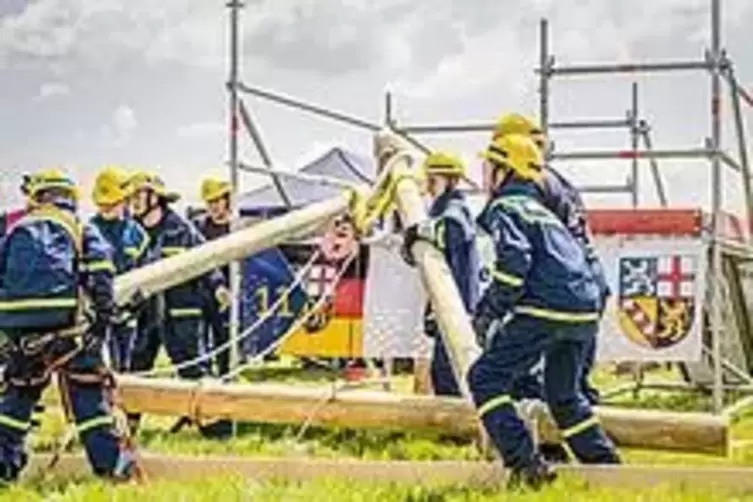 Die THW-Jugendgruppe aus Freisen beim Bundeswettkampf . 