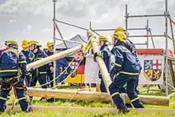 Die THW-Jugendgruppe aus Freisen beim Bundeswettkampf .