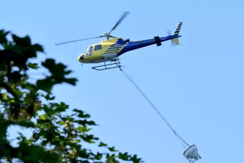 Bekämpfung aus der Luft: Kabs-Hubschrauber im Einsatz.