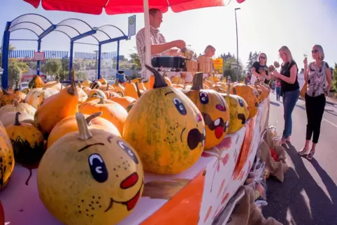 Zahlreiche Kürbisse waren ein Blickfang beim europäischen Bauernmarkt 2019 in Rammelsbach.