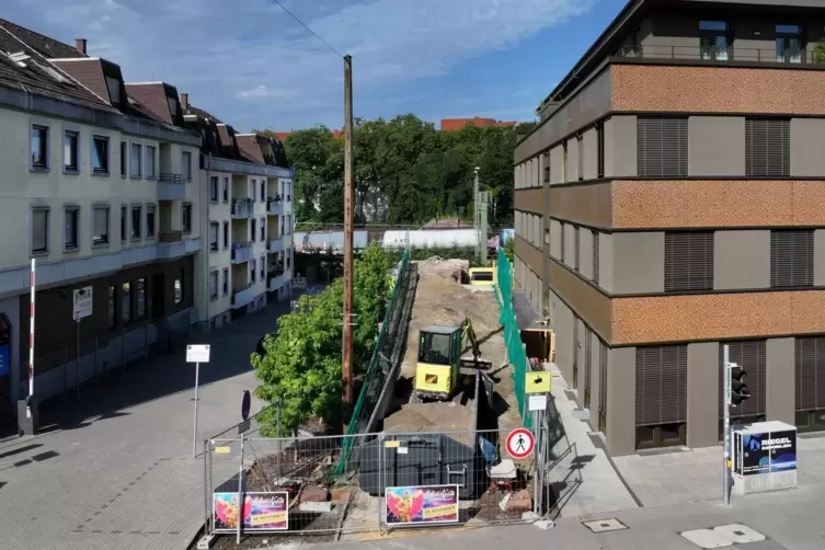 Baustelle: Am Zugang zum Viadukt wird gearbeitet.