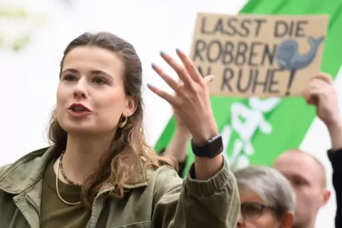 Aktion von Fridays for Future mit Luisa Neubauer