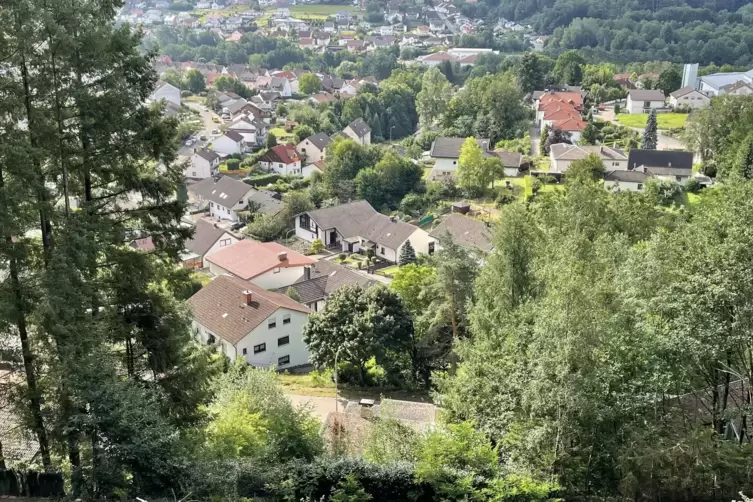 Rodalben: Dorfansicht vom Felswanderweg.