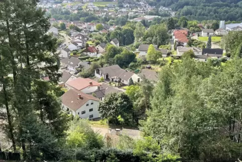 Rodalben: Dorfansicht vom Felswanderweg.