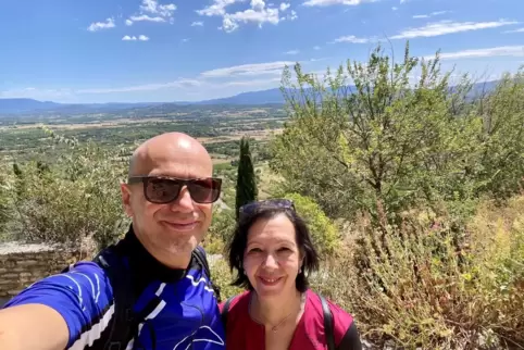 Angelika und Mario Glöckner während einer Mountainbiketour in Südfrankreich.