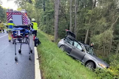 Die Feuerwehr musste den Verletzten aus seinem Auto befreien. 